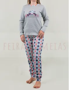 Pijama 100% Algodão Cardado | Cãozinho