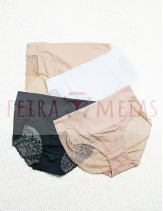 Cueca Cinta | Renda Recortada A Laser | Cintura Alta | Modelo 3716 | Várias Cores