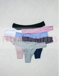 Cueca Em Algodão | Tanga Básica | Costuras Finas | Modelo 368 | Várias Cores