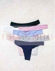 Cueca Em Algodão | Tanga Básica | Costuras Finas | Modelo 368 | Várias Cores 2