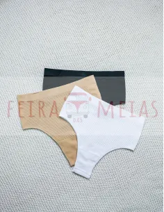 Cueca Modeladora | Costuras Finas | Cintura Alta e Asa Delta | Modelo 764 | Várias Cores