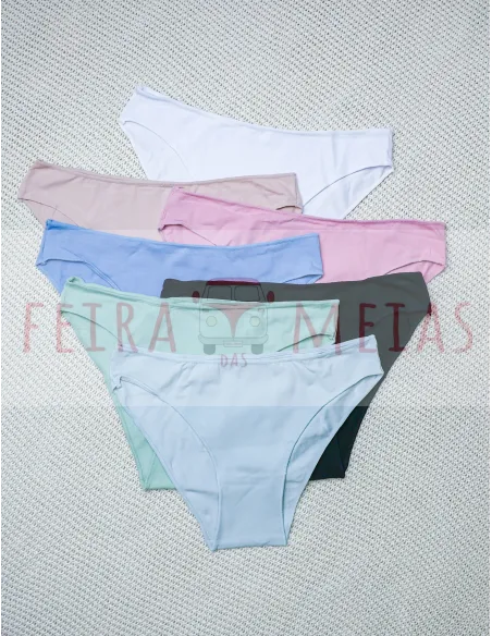 Cueca Em Algodão Clássica | Cintura Média | Costuras Finas | Modelo 170 | Várias Cores
