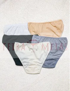 Cueca Em Algodão Clássica | Cintura Média Alta | Modelo 21 | Várias Cores 2