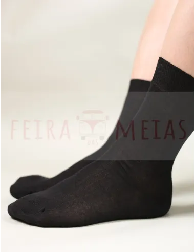 Meia Clássica Em Algodão | Cerzida | 100% Algodão | Pack 5 | Várias Cores