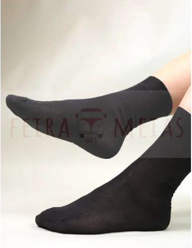 Meia Clássica Em Algodão | Cerzida | 100% Algodão | Pack 5 | Várias Cores