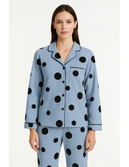 Pijama 100% Algodão Cardado | Ursinho