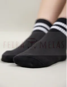 Soquete Cano Médio Respirável Riscas | Cerzida | Unissexo | Pack 5 Pares | Várias Cores 2