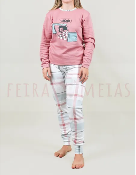 Pijama 100% Algodão Cardado | Mafalda | Várias Cores
